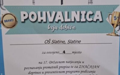 Pohvalnice za uspjeh na Prometnoj učilici!