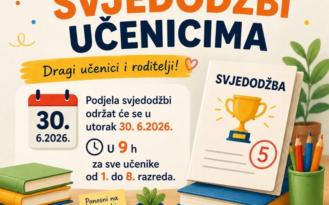 Poziv na dodjelu svjedodžbi